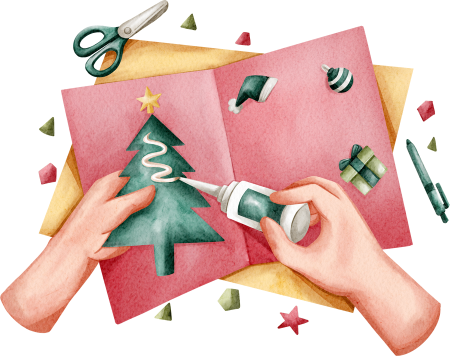 Christmas Greeting Card Craft Watercolor